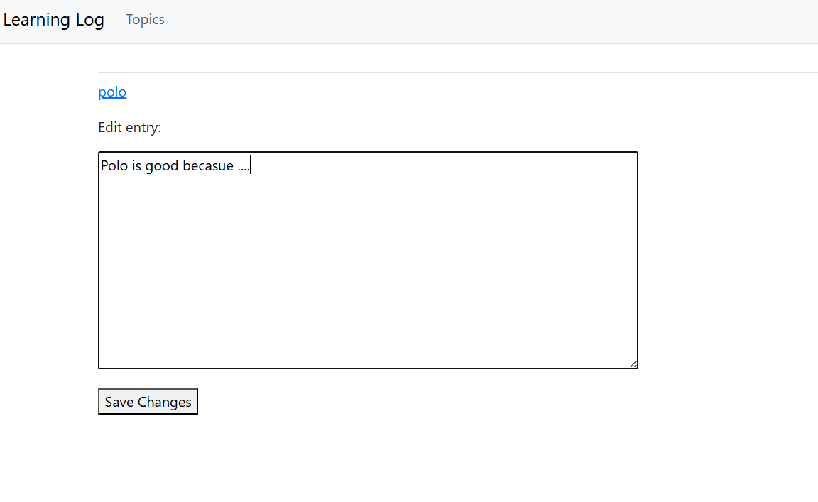 Learning Log in action