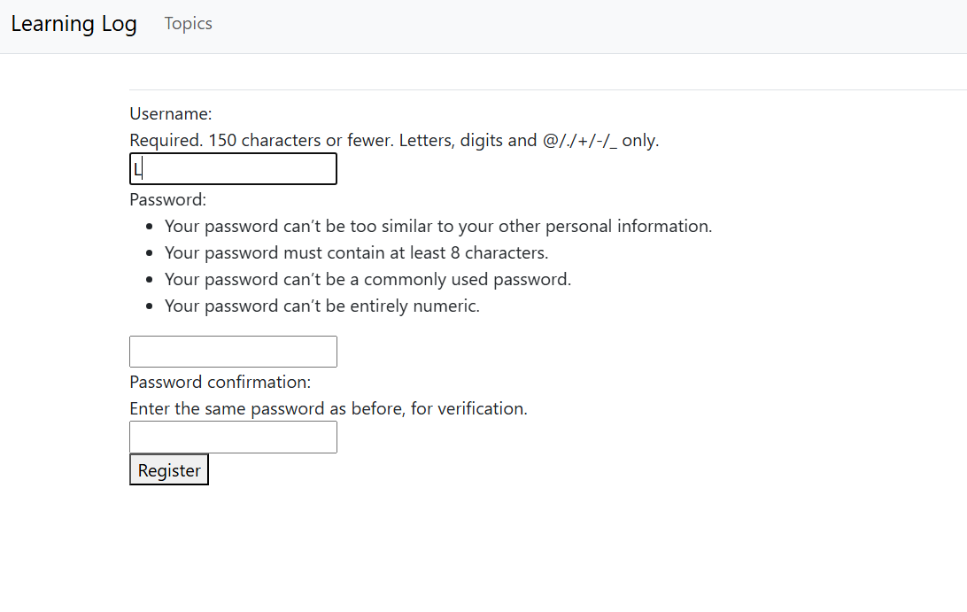Registration Screen